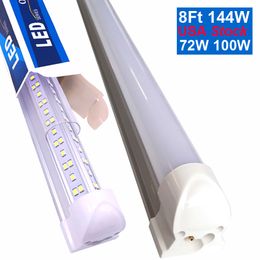 144W T8 LED Tube Integrated LEDs Tubes Light V Shaped Replace Fluorescent Lighting Cooler Door Garage Shops Lights Crestech