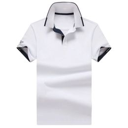 Toptan 2219 Yaz Yeni Polos Gömlekleri Avrupa ve Amerikan Erkekler Kısa Kollu Sıradan Renklendirme Pamuklu Büyük Boyutlu İşlemeli Moda T-Shirts S-2XL