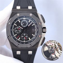 ZF Montre de Luxe Mens Watches 44x17 мм 3120 Хронограф Механическое движение керамическое кольцо 316L Стальное корпус