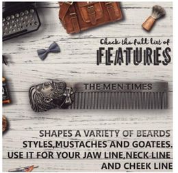 Barber Styling Metal Comb Stainless Steel Men Beard Comb Moustache Care Shaping Tools