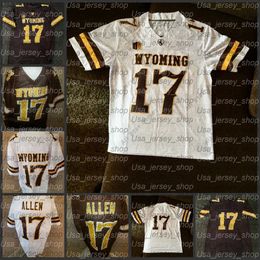 Men's Wyoming Josh #17 Allen Brown and White Football Jersey College Football Jersey Adult S-3xl