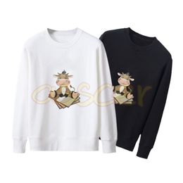 Mens Fashion Round Neck Hoodies Autumn Winter Letter Printing Sweatshirts Couples Casual Tops Asian Size S-2XL