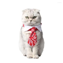 Dog Apparel Pet Cat Formal Christmas Tie Dress Red Collar For Dogs And Cats Accessories Small Medium