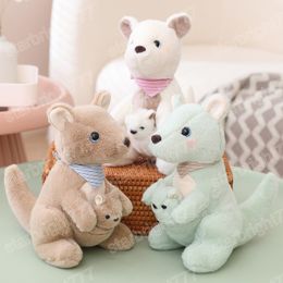 25/45CM Cute Mother Child kangaroo Plush Toys Kawaii Kangaroo Plushie Pillow Stuffed Dolls for Children Baby