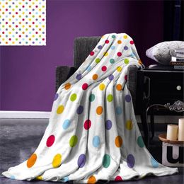 Blankets Kids Throw Blanket Vintage Polka Dots In Pastel Colors On Blank Background Cheerful Desing Warm For Bed Couch