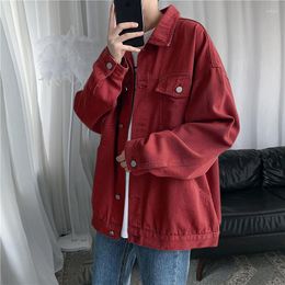 Men's Jackets Autumn 5 Color Cotton Denim Jacket Men Fashion Retro Pocket Mens Streetwear Loose Hip Hop Bomber M-3XL