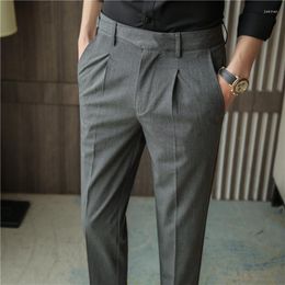 Men's Suits 2022 Spring Autumn Man Slim Suit Pants Casual Business Trousers Fashion Men Formal Dress Street Wear Male Clothing F100