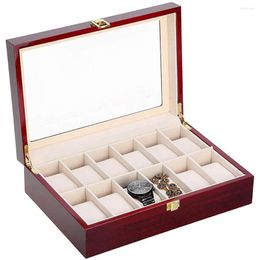 Watch Boxes 12 Grids Sale Gift Box Case Wooden Storage Display Jewelry Collection Holder