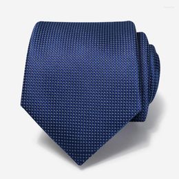 Bow Ties High Quality Blue 8CM Wide Tie For Men 2022 Brand Fashion Formal Business Necktie Gentleman Dress Suit Work Party Gift Box