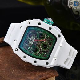 Relógio de data automático de 6 pinos 2023, edição limitada, relógios masculinos de luxo, relógio de quartzo com todos os recursos, pulseira de silicone kis