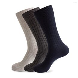 Men's Socks Plus Size Striped Business Tube White Black Cotton Fashion