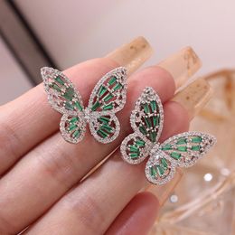 Stud Earrings Sight Accessories Zirconia Butterfly For Women Gift Elegant Insect