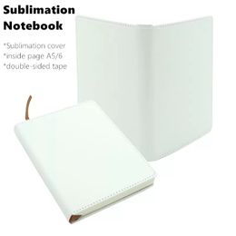 Sublimation Notepads Blank Faux Leather Cover Notebook with Inside Page A5 A6 Daily Schedule Memo Sketchbook Home School Office Supplies Gifts Z11