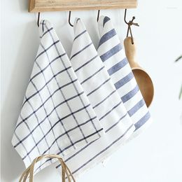 Table Napkin 6pcs/lot Tea Cloth Multi-function Gourmet Shooting Background Napkins Blue Striped Plaid Restaurant Supplies