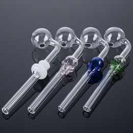 Unique Design Skull Ball Smoking Pipes Smoking Accessories Burners Double Or Single Spoon Pipe Pyrex Glass Oil Burner With Bubbler Wrap SW21 SW29