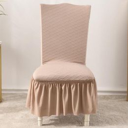 Chair Covers 2022 Super Soft Polar Fleece Fabric Skirt Cover Modern Elastic Dining Room Spandex For Kitchen