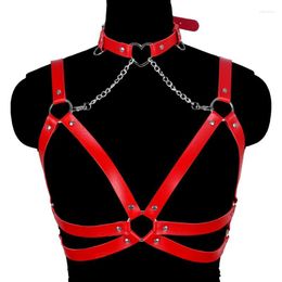 Bustiers & Corsets Sexy Harajaku Anime Statement Leather Chain Body Harness Necklace For Women Men Gothic Bra Summer Boho Party GiftBustiers