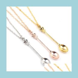 Pendant Necklaces Pendant Necklaces Pendants Jewelry Drop Delivery 2021 Charm Tiny With Crown Necklace Creative Mini Long Link Spoon Otwio