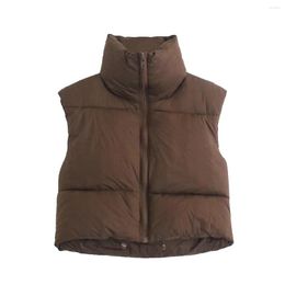 Women's Vests Fashion Sleeveless Jacket Short Style Autumn Winter Ladies Cotton Padded Zipper Puffer Streetwear Waistcoat For Female