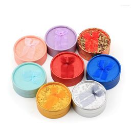 Gift Wrap 24 Pcs/Lot Multi-Color Round Ring Package With Bowknot Can Pack For Pendant Earring Necklace Jewelry Box Custom