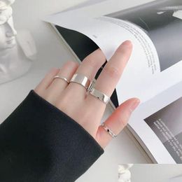 Cluster Rings Cluster Rings Korean Trendy Titanium Steel For Women Men Classic Hip Hop Glossy Unisex Delicate Couples Lovers Fashion Dh7I5