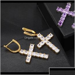 Knot Drop Delivery 2021 Luxury Designer Jewelry Women Earrings Hip Hop Jewlery Men Earings Iced Out Diamond Cross Hoop Orecchini Ot4Sn