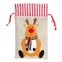 Christmas Gift Bags Santa Sacks Drawstring Candy Christmas-themed Printed 3 Designs Bulk RRA373