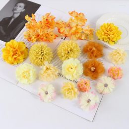 Decorative Flowers Silk Rose Artificial Head Peony Fake For Home Decor Wedding Marriage Decoration DIY Bride Hair Craft Accessories