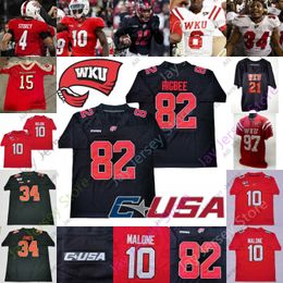 2022 Western Kentucky Hilltoppers Wku Football Jersey Ncaa College 34 Juwuan Jones Kahlef Hailassie Upton Stout Kye