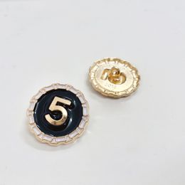 Metal Round NO5 Buttons for Shirt Sweater Coat Enamel NO5 Diy Sewing Button Clothing Accessories