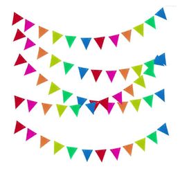 Party Decoration Fluorescent Paper Triangle Flag Raising Colour Decorat