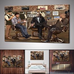 Canvas Painting Modern Poker Movie Barber Shop Wall Art Living Room Bedroom Home Room Decor Pictures Posters & Prints Cuadros Frameless