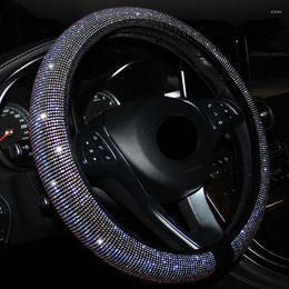 Steering Wheel Covers Universal Car Cover Rhinestones Decoration For Woman Girl Lovely Braid On The Cute Accessories