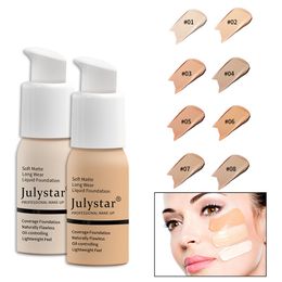 Liquid Foundation Concealer Face Naturally Matte Oil-Control Waterproof Long Lasting Foundation 30ml 8 Colors Optional