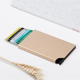 Storage Bags Portable Anti-theft ID Holder Business Thin Aluminium Alloy Metal Wallets Pocket Case Bank For Women Men Card Box