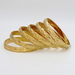 Bangle 6pcs / Lot Dubai Bracelet Jewelry Star Gold Ethiopian Wedding Gift For African Arab Women