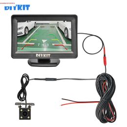 Neue DIYKIT 4,3 Zoll Auto Spiegel Monitor Fahrzeug Rückansicht Reverse Backup Auto LED Kamera Video Parkplatz System Einfache Installation