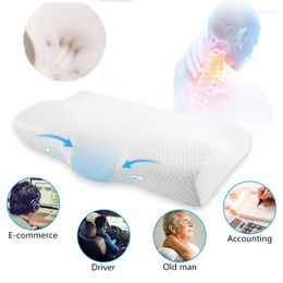 Pillow JOY Textile Memory Foam 60x34cm Slow Rebound Soft Slepping Pillows Butterfly Shaped Relax The Cervical For Adults