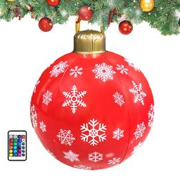 Party Decoration Inflatable Christmas Ball Light 60cm Large PVC Decorative With Remote Holiday Supplies For