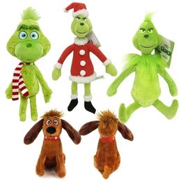 venda por atacado Grinch Plush Toys Christmas Gift 32 cm de pel￺cia Grinch Green Monster Dolls Presentes de anivers￡rio de Natal para crian￧as enviadas por oceano