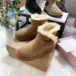 Brown grey Snow boots fur raising thickened round head short women's single boots Winter necessities 081