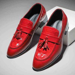 Dres Shoe Tassel Split Leather Wedding Men Handmade Boat Shoe Fashion Driving Male Designer for Loafer 220723