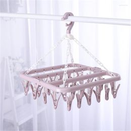 Clothing Storage 32 Clip Folding Drying Rack Underwear Socks Multi-functional Clothes Plastic Portable Cloth