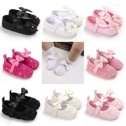 First Walkers Born Baby Girls Fashion Ballet Dance Shoes Female Bow Breathable Knitted Soft Soled Walking 0-18M