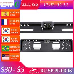 New Rear Car Camera Waterproof ue European Licence Plate Frame Parktronic Reverse 4 Night Vision LED Reverse Camera