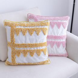 Pillow Yellow Cover 45x45cm Pillowcase Tufted Diamond Pink Grey Coffee Fringed Home Decoration For Living Room