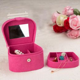 Jewellery Pouches Shell Velvet Mirrored Storage Case Exquisite Box Ring Necklace Display Holder Women Gift