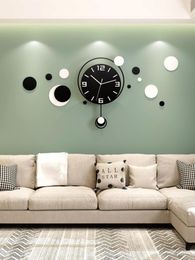 Wall Clocks Creative Large Clock Modern Design Silent Luxury Acrylic Digital Simple Living Room Reloj De Pared Home Decor 5