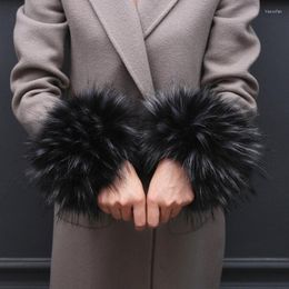 Knee Pads Fluffy Fur Cuffs Jackets Faux Arm Warmer Bracelet Detachable Sleeve Hand Natural Wrist Snap