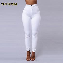 Women's Jeans Solid Color Skinny Woman White Black High Waist Render Vintage Sexy Long Pants Femme Casual Pencil Denim 221031